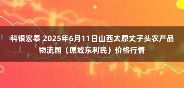科银宏泰 2025年6月11日山西太原丈子头农产品物流园（原城东利民）价格行情